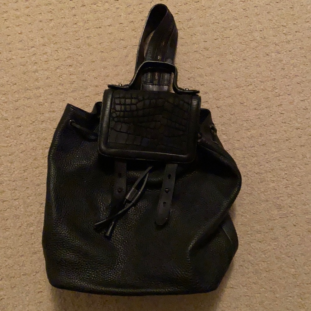 Genuine leather black Mackage backpack/ bag.
